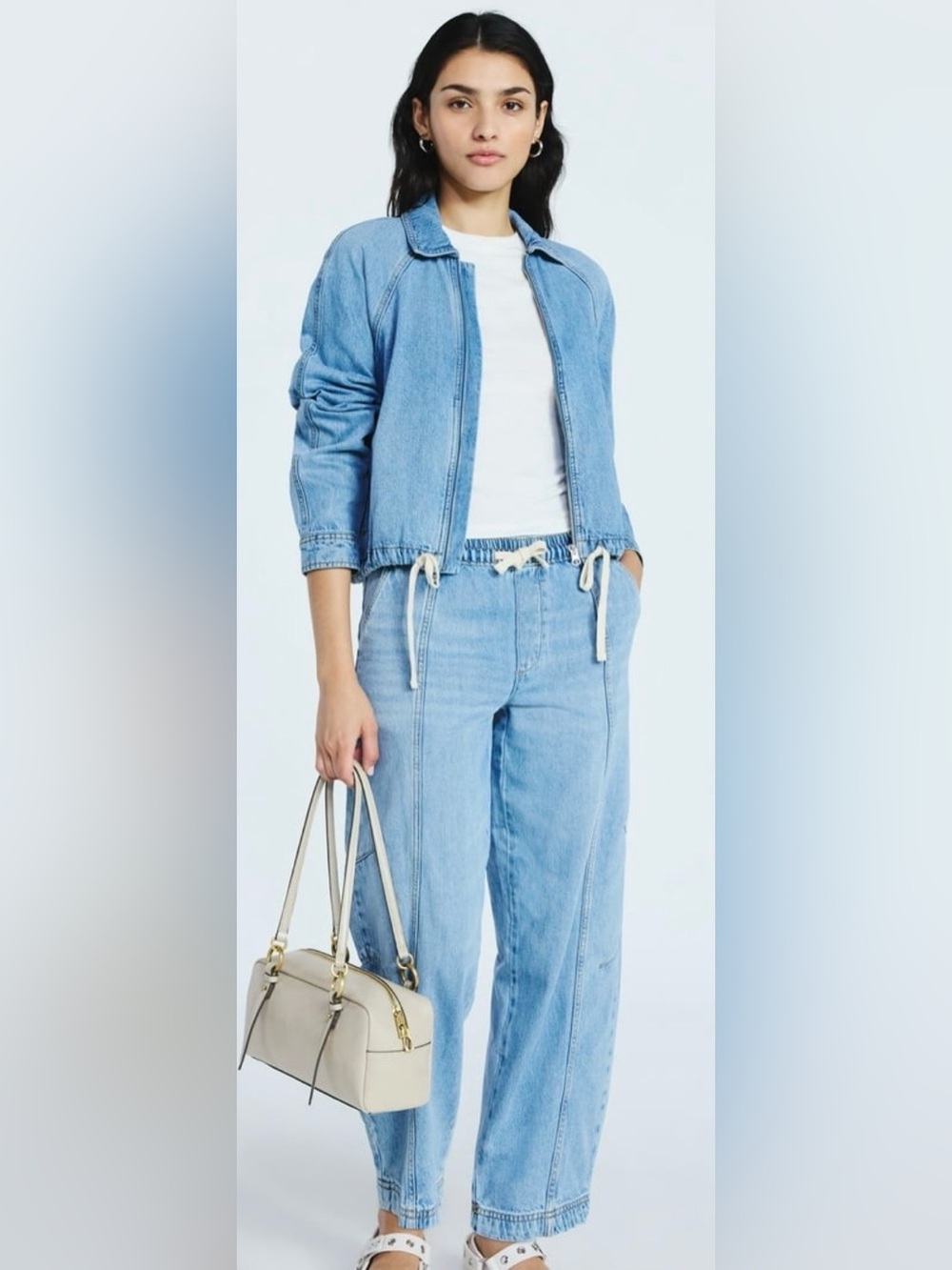Scoop Women's Pull-On Cropped Barrel Pants and Jacket Medium